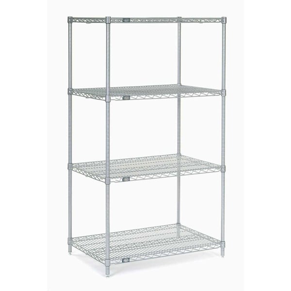 Nexel 5 Tier Silver Epoxy Wire Shelving Starter Unit, 36W x 18D x 74H 18367EP5 - main